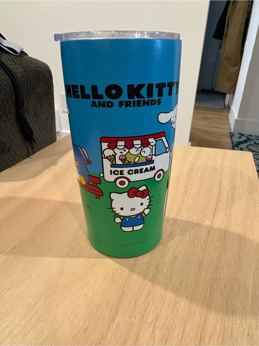 Hello Kitty Blue and Green Ice Cream drink Tumbler